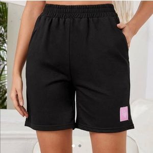 black sweat shorts